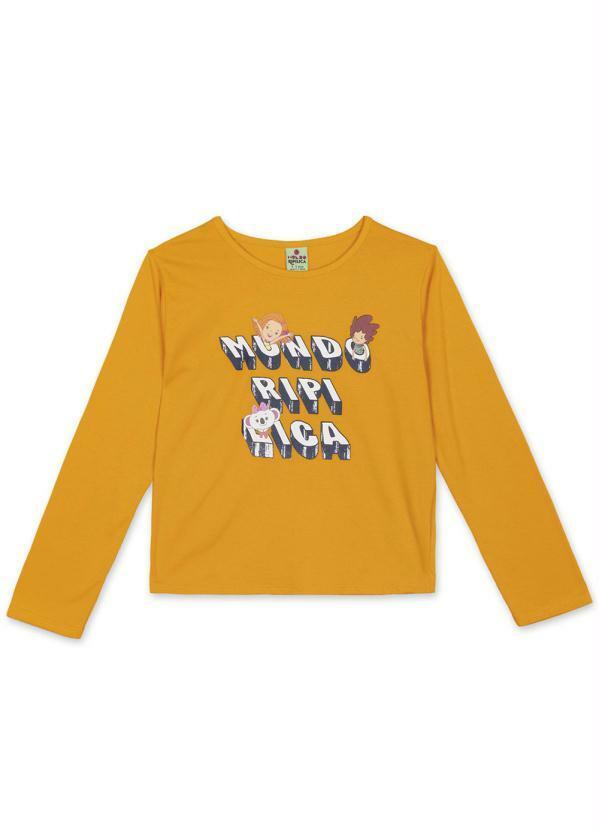 Lilica Ripilica - Blusa Manga Longa Infantil Menina Amarelo