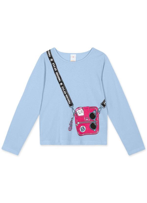 Marisol Play - Blusa Manga Longa Infantil Menina Azul