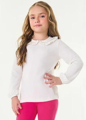 Trick Nick - Blusa Manga Longa Infantil Feminina Bege - TRICK NICK