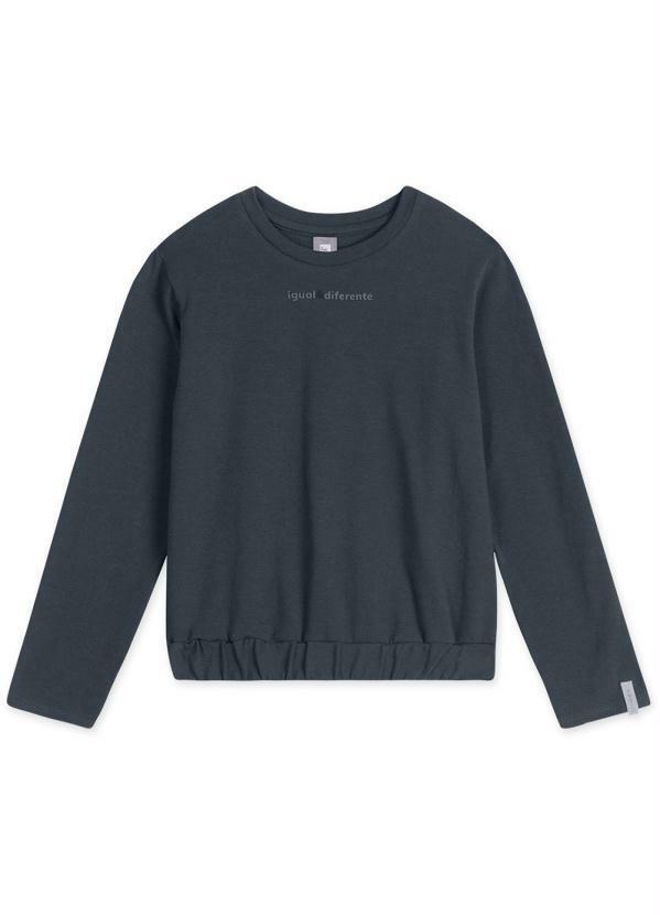 Lilica Ripilica - Blusa Manga Longa Infantil Menina Match Azul