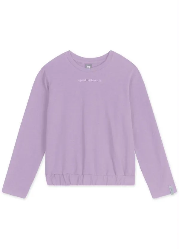 Lilica Ripilica - Blusa Manga Longa Infantil Menina Match Lilás
