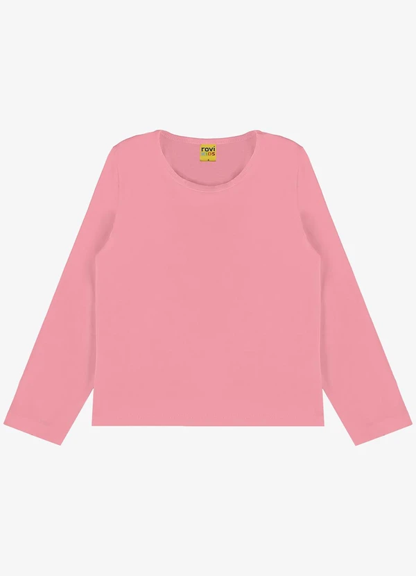 Rovi Kids - Blusa Manga Longa Infantil Feminina Rosa