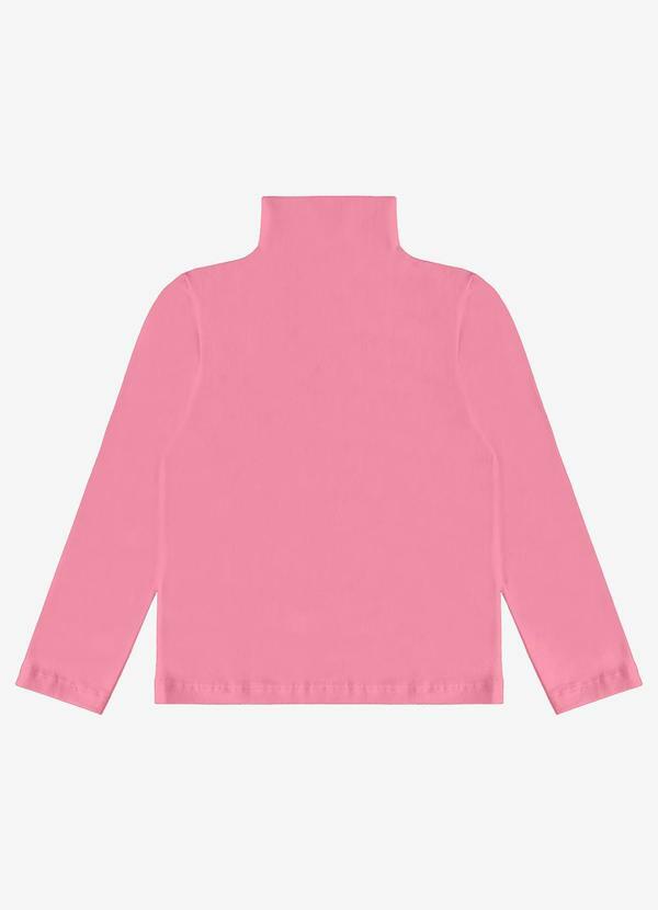 Rovi Kids - Blusa Manga Longa Infantil Gola Alta Rosa