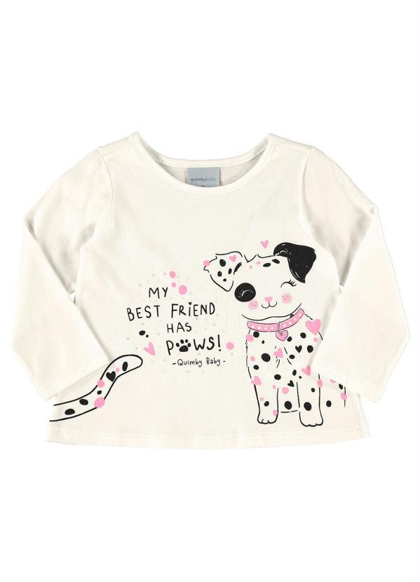 Quimby - Blusa Manga Longa Infantil Menina Bege 3