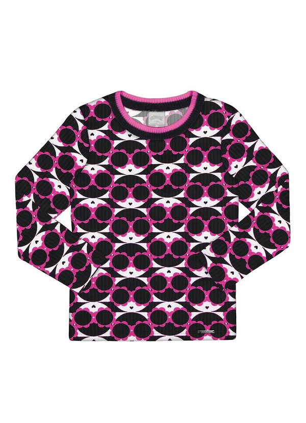 Alakazoo - Blusa Manga Longa Infantil Menina Estampada Preto 3
