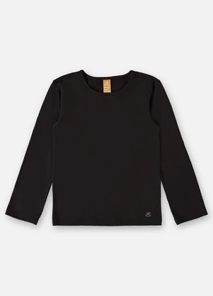 Up Baby - Blusa Manga Longa Infantil Menina Preto - UP BABY