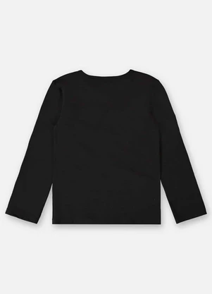 Up Baby - Blusa Manga Longa Infantil Menina Preto - UP BABY