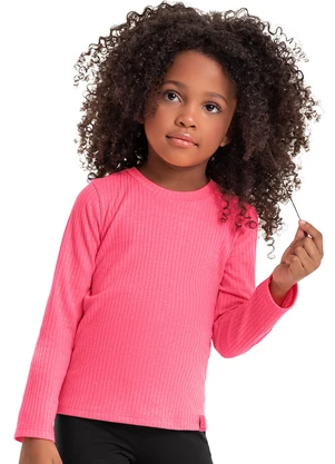 Quimby - Blusa Manga Longa Infantil Menina Rosa - QUIMBY