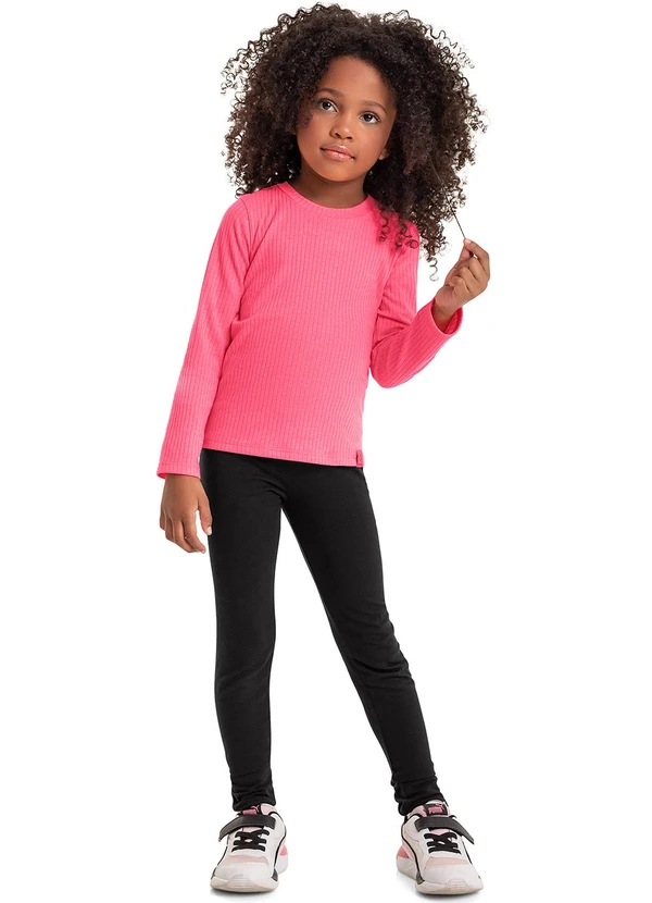 Quimby - Blusa Manga Longa Infantil Menina Rosa 2