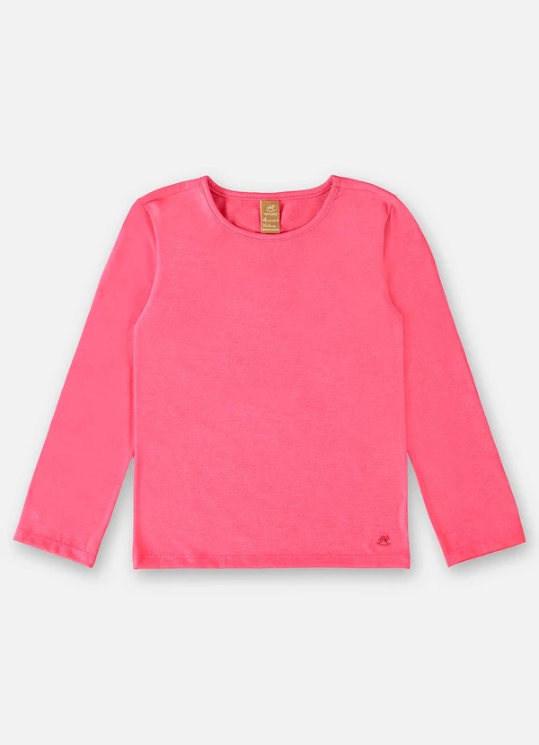 Up Baby - Blusa Manga Longa Infantil Menina Rosa