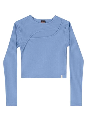 Gloss - Blusa Manga Longa Juvenil Azul - GLOSS