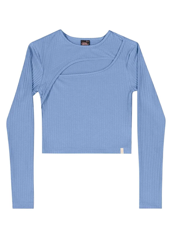 Gloss - Blusa Manga Longa Juvenil Azul