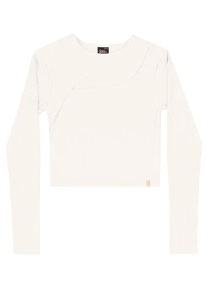 Gloss - Blusa Manga Longa Juvenil Bege - GLOSS