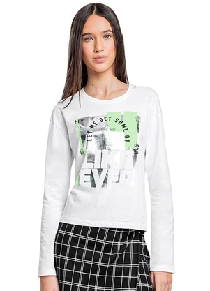 Gloss - Blusa Manga Longa Juvenil Branco - GLOSS