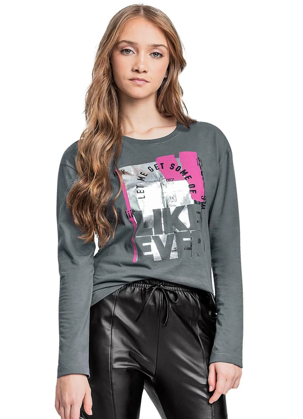 Gloss - Blusa Manga Longa Juvenil Cinza 1