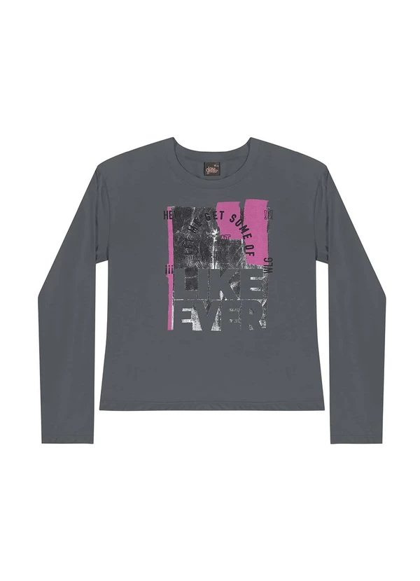 Gloss - Blusa Manga Longa Juvenil Cinza 4