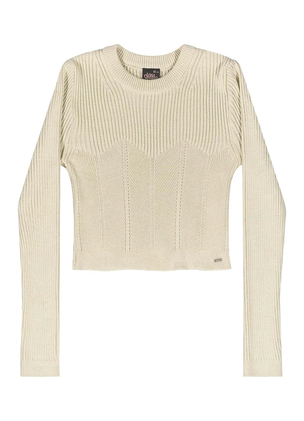 Gloss - Blusa Manga Longa Juvenil em Tricô Branco 5