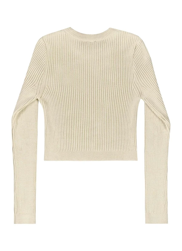 Gloss - Blusa Manga Longa Juvenil em Tricô Branco 6