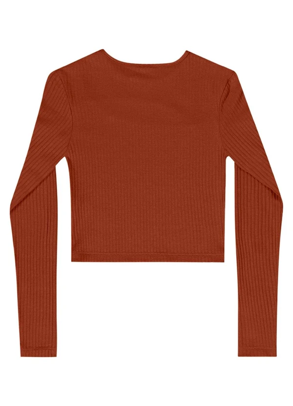 Gloss - Blusa Manga Longa Juvenil Marrom 2
