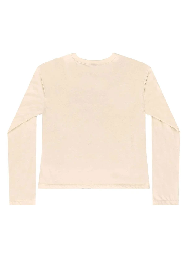 Gloss - Blusa Manga Longa Juvenil Meia Malha Bege 4