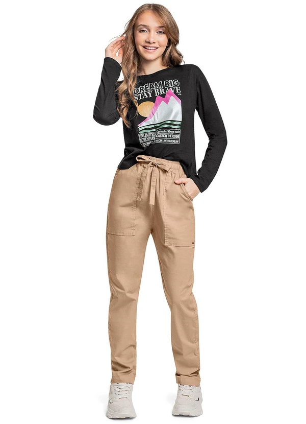 Gloss - Blusa Manga Longa Juvenil Meia Malha Preto 2