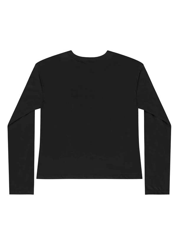 Gloss - Blusa Manga Longa Juvenil Meia Malha Preto 4