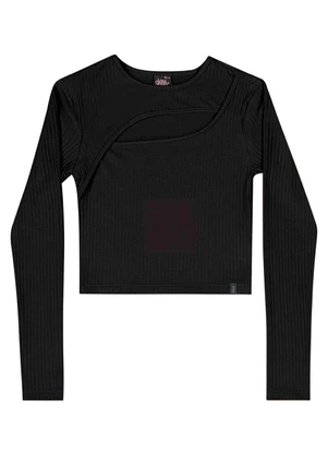 Gloss - Blusa Manga Longa Juvenil Preto - GLOSS