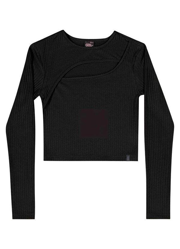 Gloss - Blusa Manga Longa Juvenil Preto