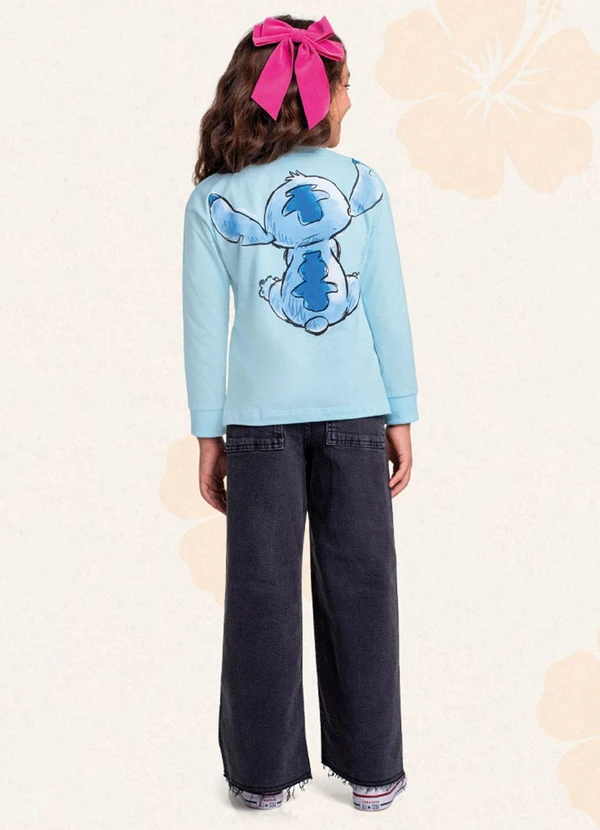 Fakini Kids - Blusa Manga Longa Lilo & Stitch Azul 2
