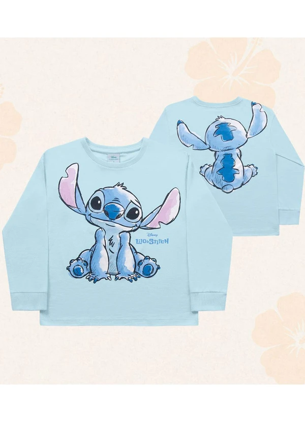 Fakini Kids - Blusa Manga Longa Lilo & Stitch Azul 4