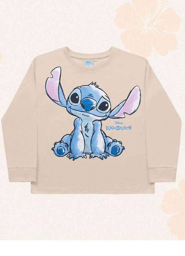 Fakini Kids - Blusa Manga Longa Lilo & Stitch Bege