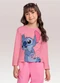 Fakini Kids - Blusa Manga Longa Lilo & Stitch Bege - variação: Rosa