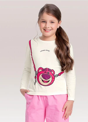 Fakini Kids - Blusa Manga Longa Lotso Bege - FAKINI KIDS