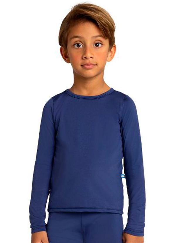 Marlan - Blusa Manga Longa Malha Térmica Unissex Azul