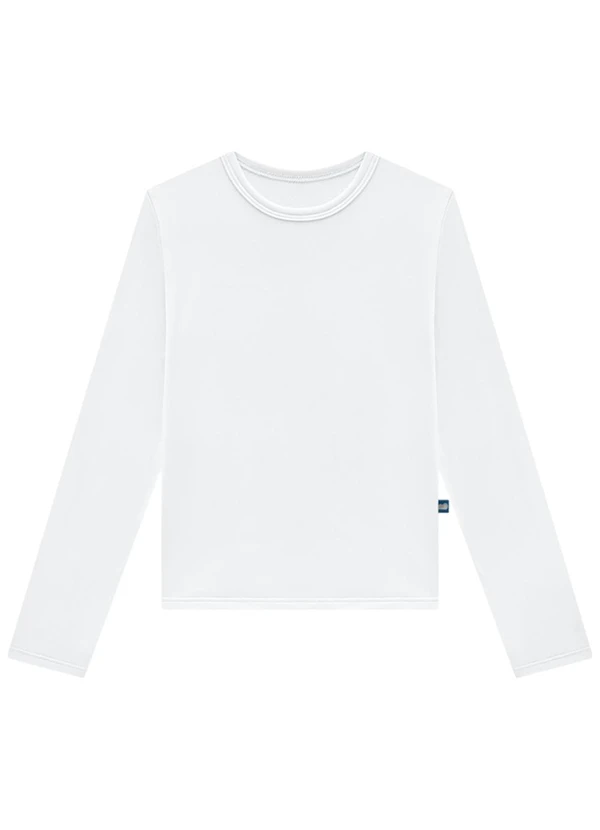 Marlan - Blusa Manga Longa Malha Térmica Unissex Branco