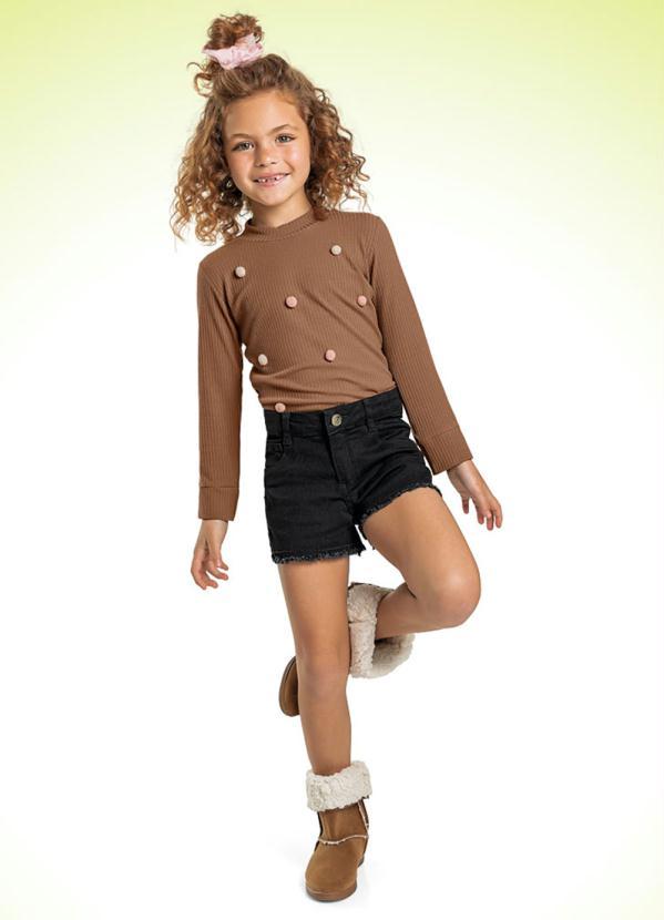 Fakini Kids - Blusa Manga Longa Marrom 3