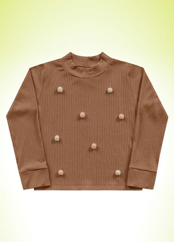 Fakini Kids - Blusa Manga Longa Marrom 5