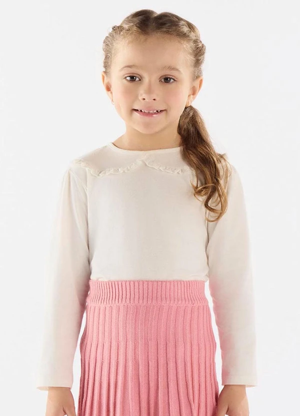 Up Baby - Blusa Manga Longa Meia Malha Bege 1