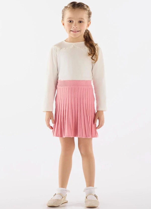 Up Baby - Blusa Manga Longa Meia Malha Bege 2