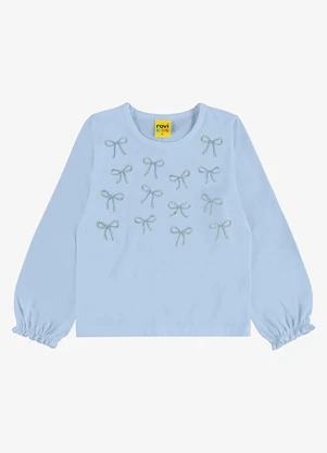 Rovi Kids - Blusa Manga Longa Meia Malha com Estampa Azul - ROVI KIDS