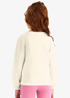 Rovi Kids - Blusa Manga Longa Meia Malha com Estampa Bege - ROVI KIDS