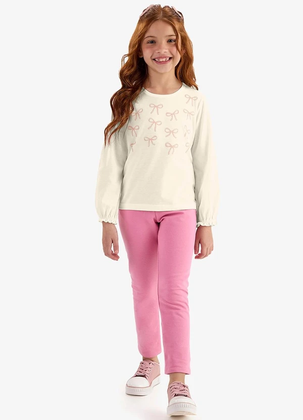 Rovi Kids - Blusa Manga Longa Meia Malha com Estampa Bege 3
