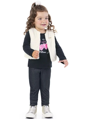 Marlan - Blusa Manga Longa Meia Malha Estampa Preto - MARLAN