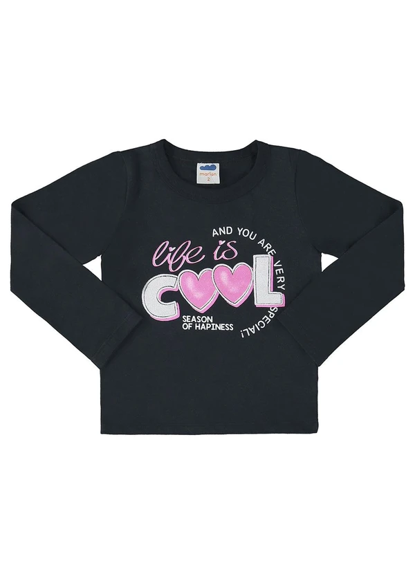 Marlan - Blusa Manga Longa Meia Malha Estampa Preto 3