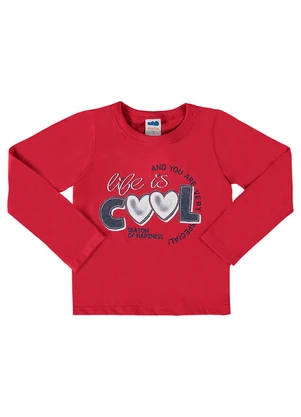 Marlan - Blusa Manga Longa Meia Malha Estampa Vermelho - MARLAN