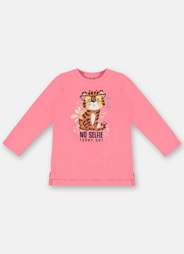 Up Baby - Blusa Manga Longa Meia Malha Rosa 3