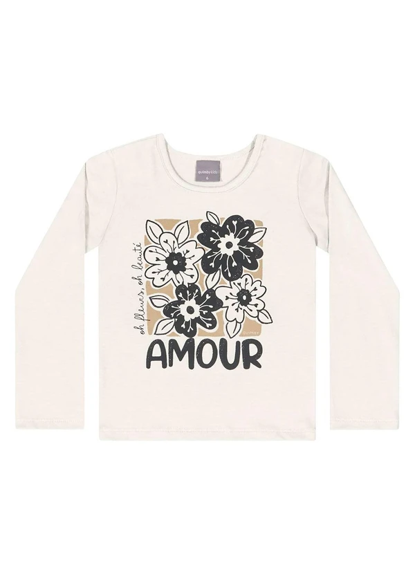 Quimby - Blusa Manga Longa Menina Bege 3