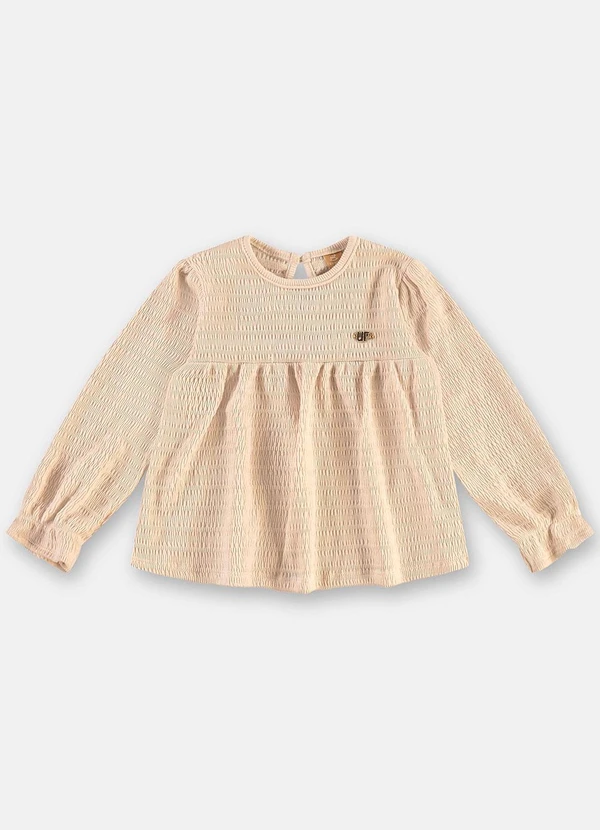 Up Baby - Blusa Manga Longa Menina Bege 3
