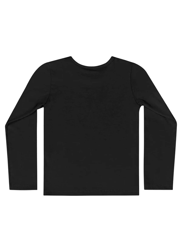 Quimby - Blusa Manga Longa Menina Preto 4