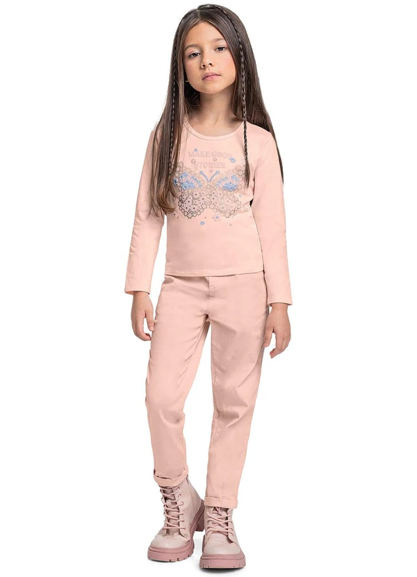 Quimby - Blusa Manga Longa Menina Rosa 2